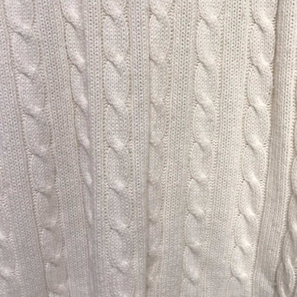 EVAN Picone cream cable knit mock neck sweater size Large - Picture 3 of 8